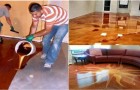 They pour a metallic color liquid on the floor. The result? You'll want it too!