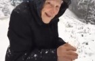 A 101 years old woman asks his son to stop in the snow: here's why....