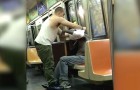 A man notices a homeless man on the subway ... The way he decides to help him is touching