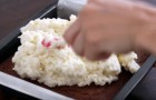Sie streicht die Kokosmasse auf ein Blech: Ein leckeres Dessert, dem niemand widerstehen kann!