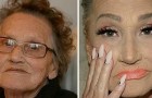 Une dame de 80 ans demande sa petite fille de la maquiller... et sans le savoir, elle devient une star du web