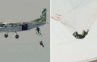 Hij springt op 7000 meter hoogte uit een vliegtuig zonder parachute en landt in een net: deze video bezorgt je koude rillingen!