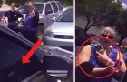 A puppy is left in a car in the sun --- the police intervene drastically!