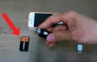 How to charge a smartphone using a common 9-volt battery!