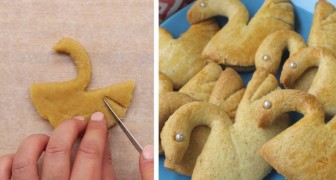 Dit is een eenvoudige truc om prachtige koekjes in de vorm van een zwaan te maken!