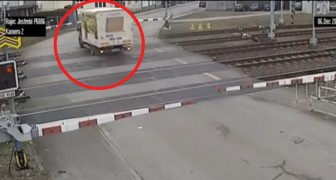 An almost lethal grade crossing incident! Wow!