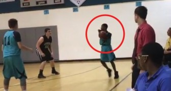 This young disabled basketball player still makes stunning shots!