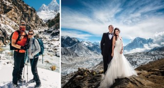 Drie weken klimmen om te kunnen trouwen op de Everest leveren adembenemende foto's op van de romantische expeditie