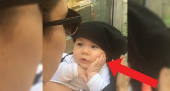 This baby is absolutely charmed by her mother's voice!