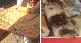 Ce vendeur ambulant prépare des desserts entouré de centaines d'abeilles, comme si rien n'était