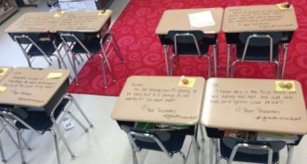Os alunos têm uma prova de final de ano: quando entram na sala de aula encontram uma surpresa!