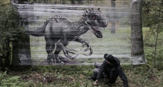 Questo artista ha trovato il modo di disegnare i graffiti nel bosco pur rispettando la natura