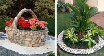 24 originele ideeën om je tuin te versieren met grind en kiezels