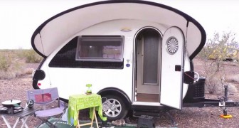 A woman has decided to live in this tiny camper trailer --- and that's all she needs!