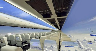 Gli aerei senza finestrini trasformeranno il volo in un'esperienza indimenticabile, e super-panoramica