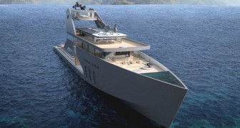 Questo super-yacht è il primo ad avere a bordo una spiaggia privata ed un giardino con piscina