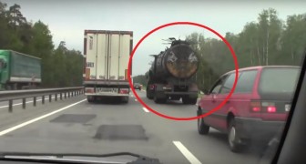 The scariest Russian truck you'll ever see on the road !!