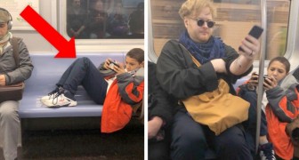 A boy refuses to take his feet off a subway seat and a stranger sits on them to teach him a lesson