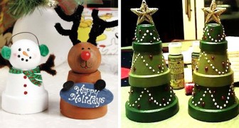 Usare i vasi di terracotta per decorare a Natale: 9 idee facili e divertenti