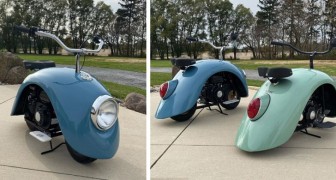 Un homme a démonté une vieille Coccinelle Volkswagen et a créé ces originales mini-motos 
