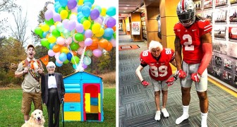 Die 93-jährige Großmutter verkleidet sich gerne und spielt mit ihrem Enkel Streiche: Die beiden sind ein echtes Komikerpaar