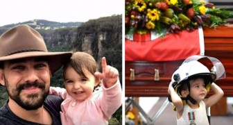 Cette petite fille porte le casque de son papa pompier à ses funérailles : l'homme est décédé à cause des incendies en Australie