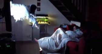 A boy sets up the SCARIEST wake up prank for his girlfriend !