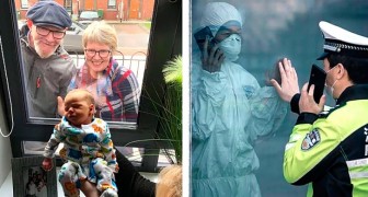 10 heartwarming images of people visiting their loved ones in quarantine outside their windowsills 