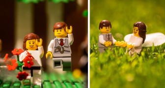 Un fotografo di matrimoni in isolamento ricrea un'esilarante cerimonia con i LEGO con servizio fotografico completo