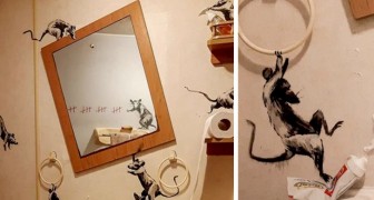 Anche l'artista Banksy è in smart-working: il suo bagno si trasforma in un'opera d'arte