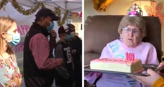 Une Femme Fete Ses 109 Ans Isolee Dans Une Maison De Retraite Ses Enfants Et Petits Enfants Fetent Son Anniversaire Par La Fenetre Regardecettevideo Fr