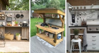 13 fascinants projets DIY pour créer des cuisines de jardin construites avec du bois de récupération