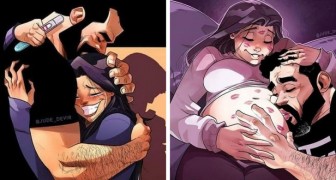 Als een koppel zwanger is, is niets hetzelfde als voorheen: deze tekeningen vertellen het op een schattige manier