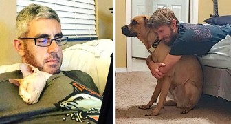 12 foto di uomini che non volevano un animale in casa ma poi hanno tirato fuori il loro lato più tenero
