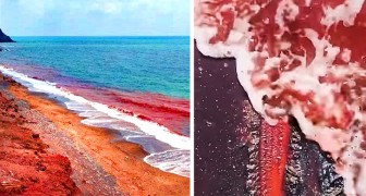 Hormuz, l'isola dove sabbia e mare si tingono di rosso in uno scenario da film fantascientifico