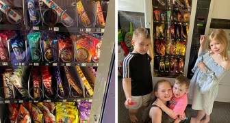 Een moeder installeert thuis een snackdispenser om te voorkomen dat haar kinderen altijd ongezonde snacks eten