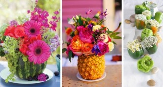 10 Spunti Coloratissimi Per Creare Centrotavola Fioriti Dentro Vasi Di Frutta E Verdura Creativo Media