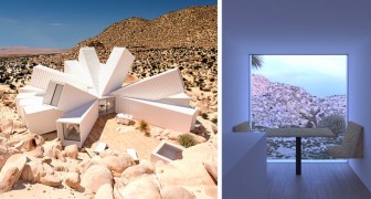 Un uomo progetta un'enorme casa fatta di container in mezzo al deserto: la sua forma ricorda quella di un fiore