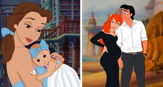 Een meisje tekent Disney-prinsessen opnieuw als prachtige moeders, de een nog mooier dan de ander