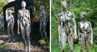 Le figure di legno create da questo artista giapponese sono affascinanti e inquietanti allo stesso tempo