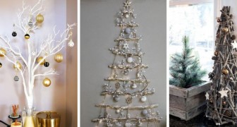 13 propositions originales et alternatives pour construire de fantastiques sapins de Noël en utilisant les branches sèches