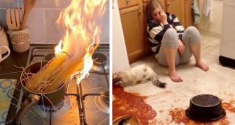 20 mensen die de keuken binnenkwamen en zulke sensationele rampen veroorzaakten dat er een foto van gemaakt moest worden
