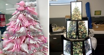 20 árvores de Natal muito criativas que combinam perfeitamente com o ambiente onde foram montadas