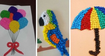 12 bezaubernde Basteleien für Kinder, die mit zerknüllten Papierkugeln gemacht werden können
