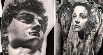 I tatuaggi di questo artista sono così realistici che sembrano delle foto dal gusto classico e vintage