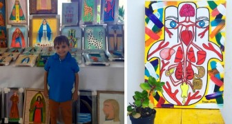 Bimbo povero vende i suoi quadri per pagarsi le cure mediche: soffre di una rara malattia