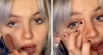 Now dark circles are in fashion: the new trend is to draw them with lipstick
