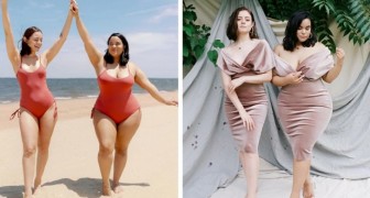 Deux mannequins au physique différent portent les mêmes vêtements et prouvent que la mode n'est pas une question de tailles