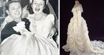 Elle réalise sa robe de mariée avec le tissu du parachute que son mari a utilisé pendant la guerre pour se sauver