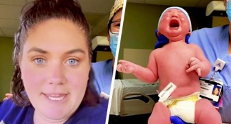 She gives birth to a child weighing almost 13 pounds and the web goes wild: He's just born and already big enough to pay taxes!